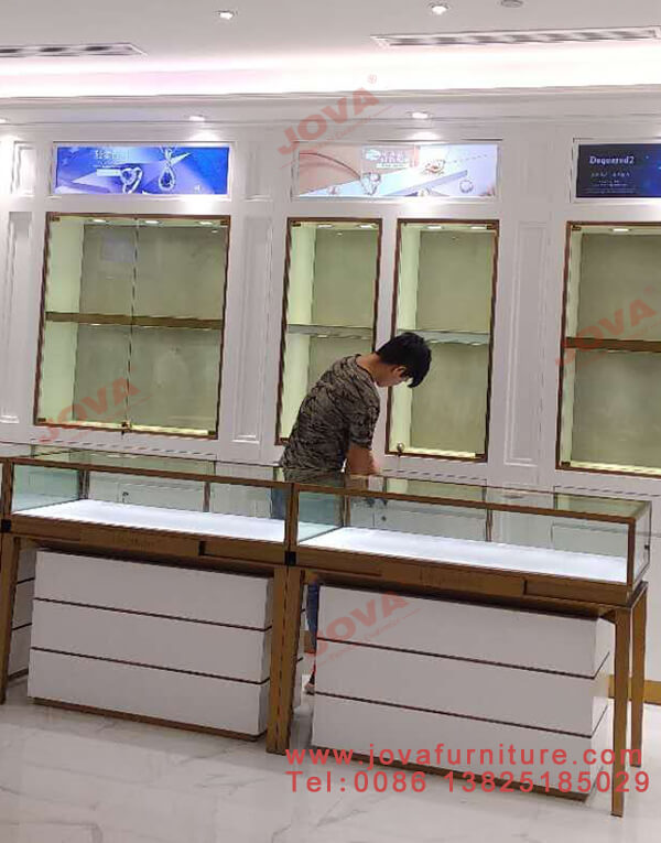rectangular jewelry showcases