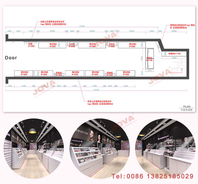 makeup shop design and layout
