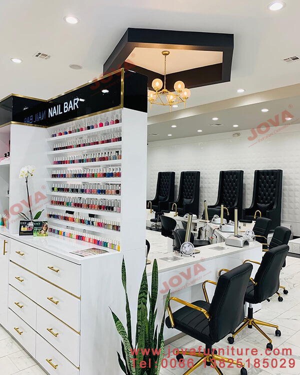 Nail wall displays and manicure tables Nail wall displays and manicure tables