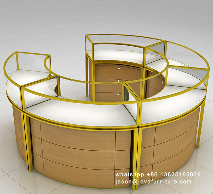 curved jewelry display cases
