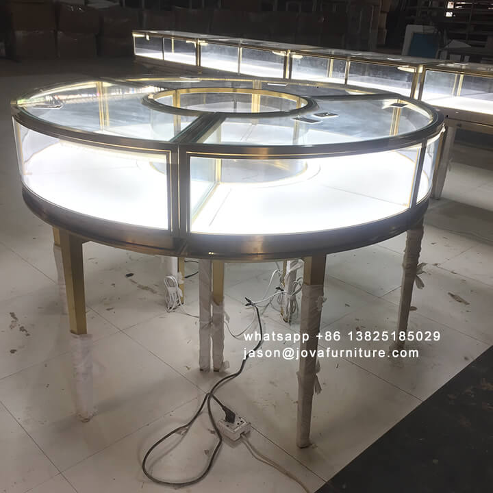 curved jewelry showcase