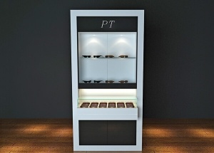 Optical shop furniture design white wall