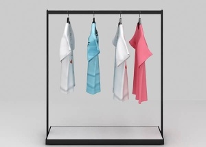 Metal clothing store racks and shelves