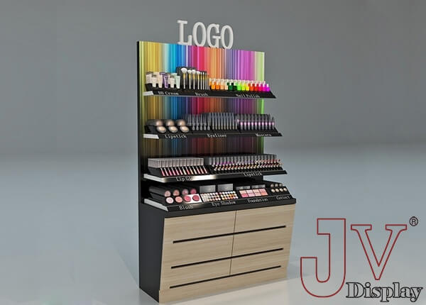 makeup display shelves