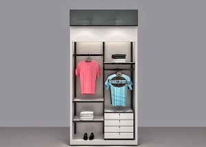 Clothes rack with shelves metal wooden fashion