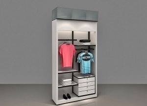clothes rack with shelves
