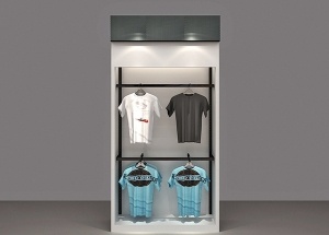 Cloth display rack wooden wall two layer
