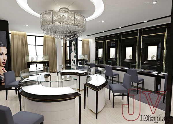 gold showroom interior design