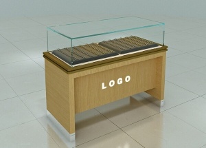Jewelry display case glass top yellow custom