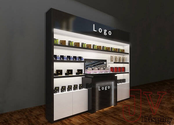 perfume display shelf