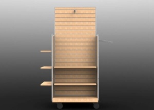 Clothing slatwall gondola shelving freestanding with shelves