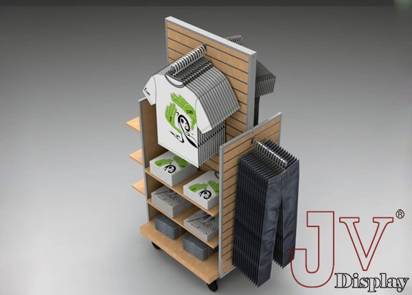 clothing slatwall gondola shelving