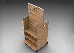 Clothing slatwall gondola shelving freestanding with shelves
