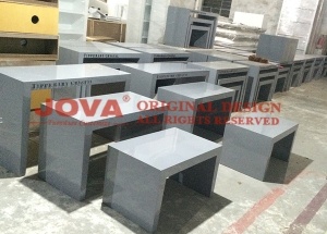 3 pieces nesting table set wooden black