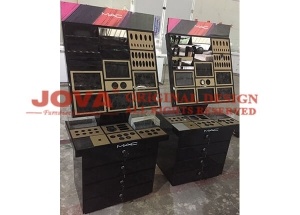 Retail portable makeup display stands black floor stand