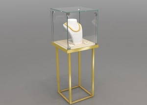 jewelry showcase pedestal towers square golden metal legs