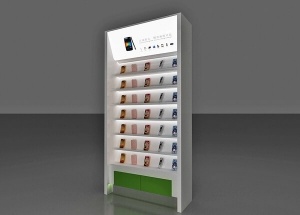 White gloss display cabinet wall wood store fixtures