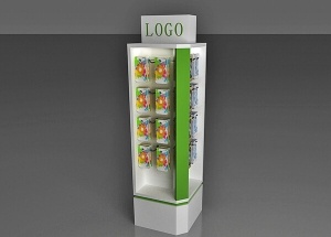 Freestanding slatwall gondola units square wooden