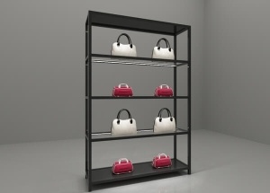 Metal etagere store fixtures with open display shelves