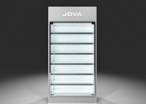 high gloss display unit with glass doors white