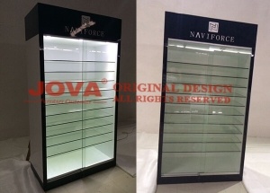 high gloss display unit with glass doors white