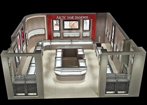 Latest jewellery showroom design with display furniture