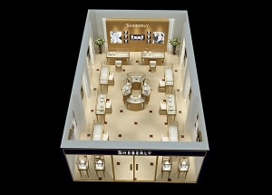 New jewellery showroom furniture design with metal showcase