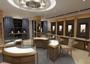 New gold jewellery shop interior design