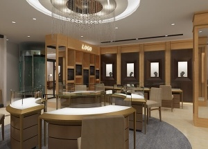 New gold jewellery shop interior design