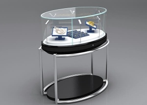 Round steel jewellery furniture for shop design