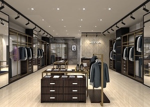 Fashion menswear shop interior design display furniture
