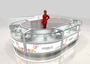 jewellery kiosk design round jewelry display showcase