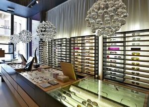 optical showcase display for optical shop interior