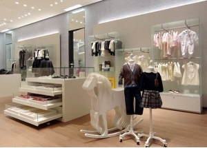 modern store fixtures for baby shop interior