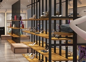 shoe display shelves for retail store