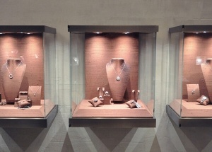 jewelry wall display cases shop window glass boxes