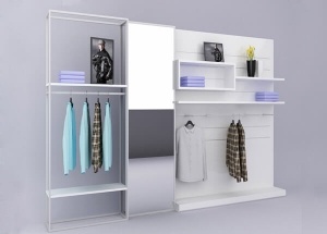 wooden clothing display racks