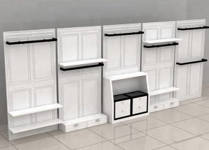 wall clothes rack with shelf