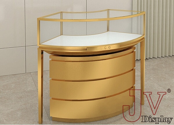 Curved jewellery counter