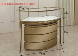 Curved jewellery counter shopfitting companies supply