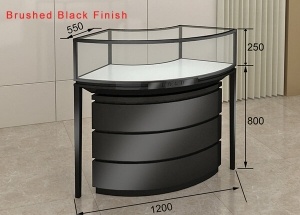 Curved jewellery counter shopfitting companies supply
