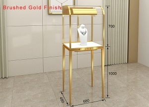 glass jewelry tower showcase quarter-vision