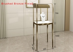 glass jewelry tower showcase quarter-vision