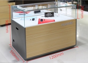 Glass showcase for shop, mobile phone showcase