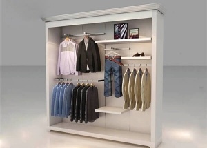 wall clothing racks retail