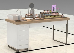 makeup display table