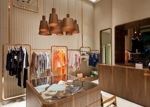 clothes shop interior ladies garment display racks