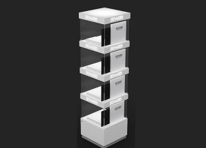 glass showcase tower