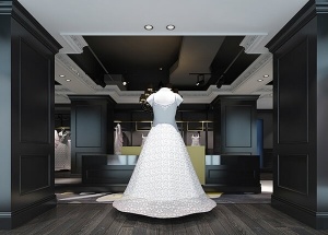 wedding dress display cabinet case for shop design